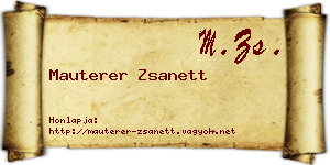 Mauterer Zsanett névjegykártya